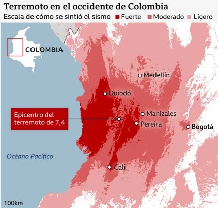 Área del Sismo en Colombia 2026